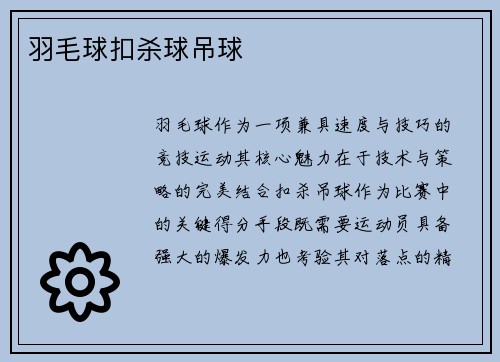 羽毛球扣杀球吊球